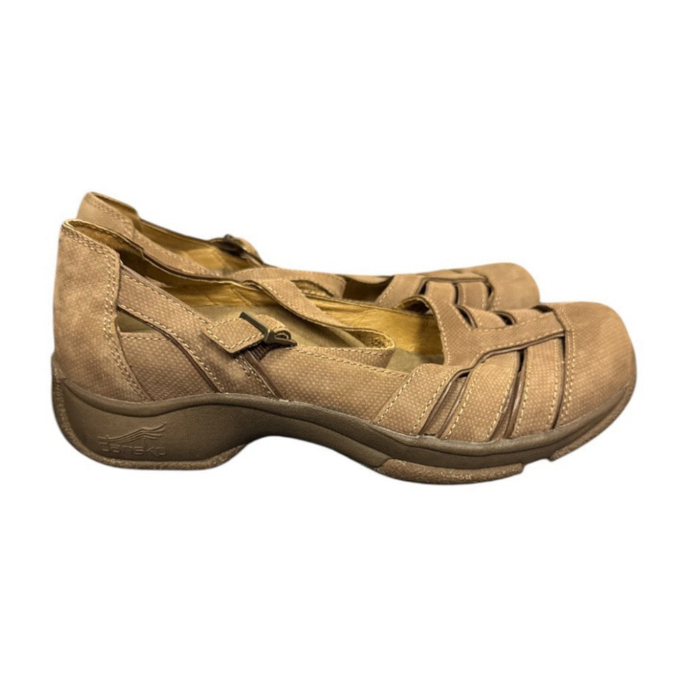 Dansko Sandal Clog Mary Jane Closed Toe Tan Light Brown Taupe Beige Women's 7.5